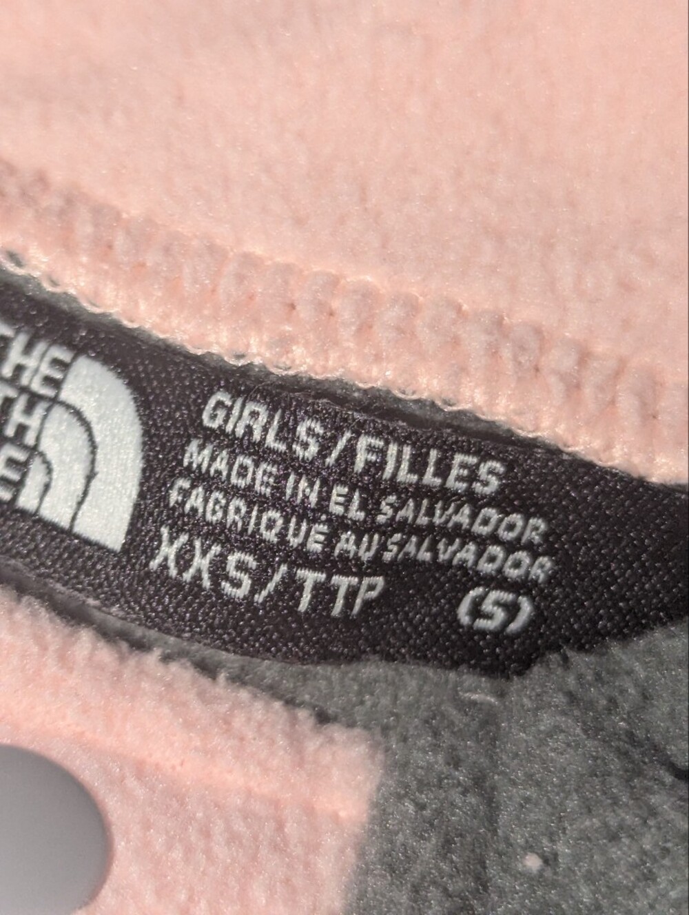 The North Face Pink and Gray Snap-Front Fleece Pullover - Picture 3 of 3